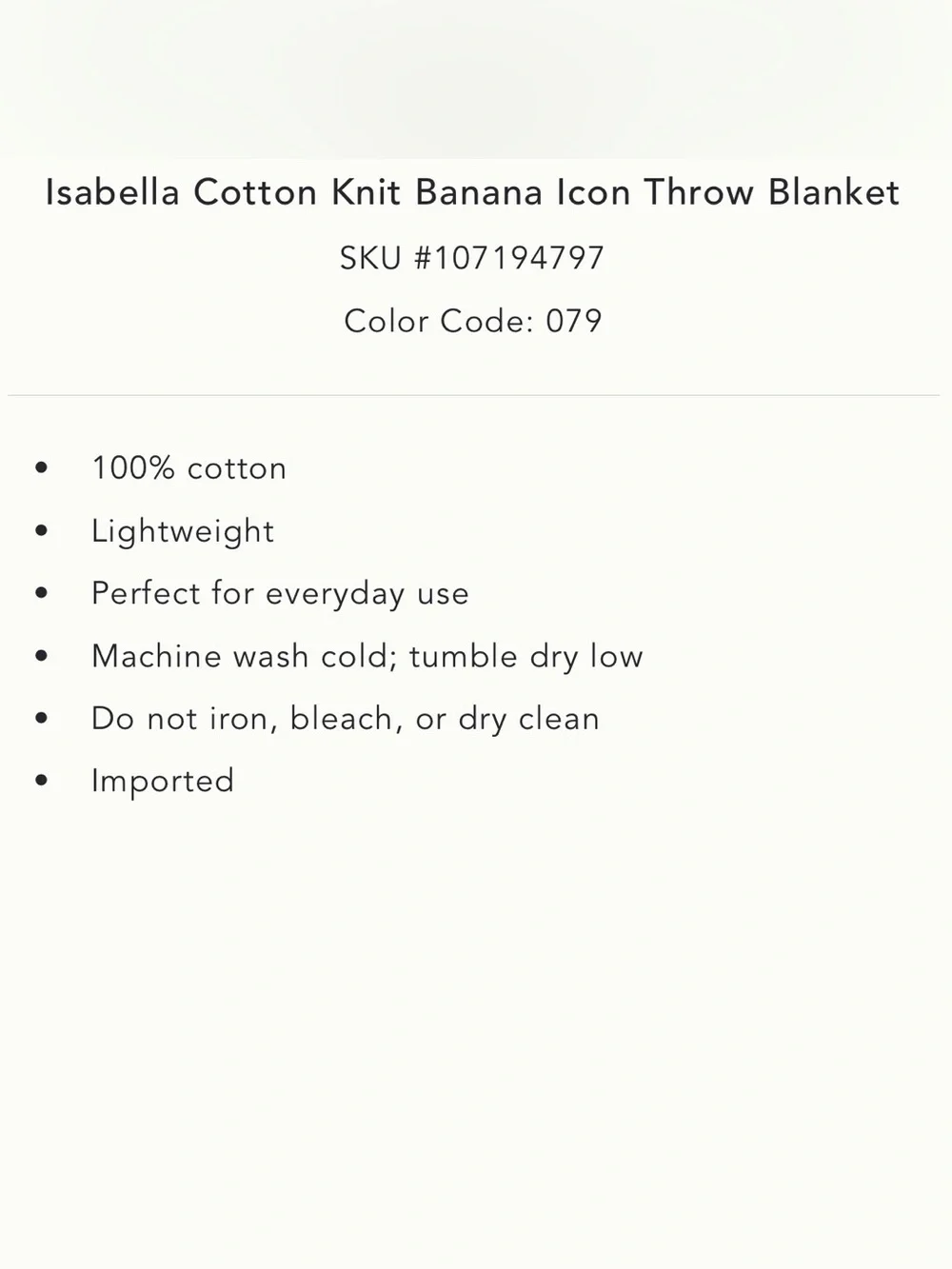 Isabella Cotton Knit Icon Banana Throw Blanket from Anthropologie